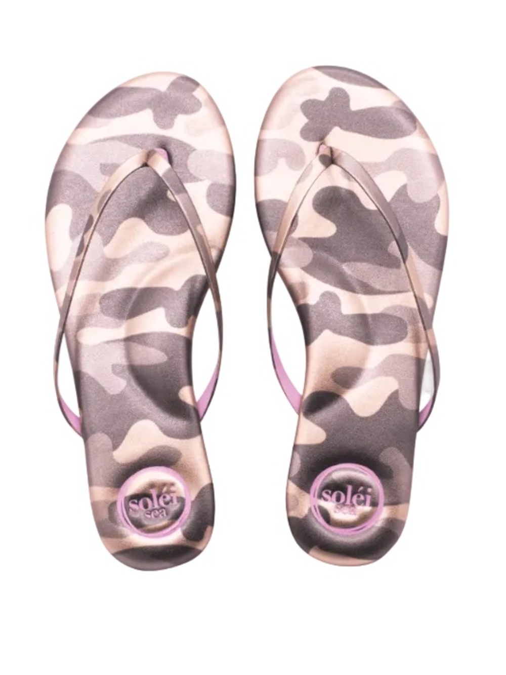 Solei Sea Indie Camp Gold Flip Flops Sanadal Size 9 NWT Beach Vacation Summer